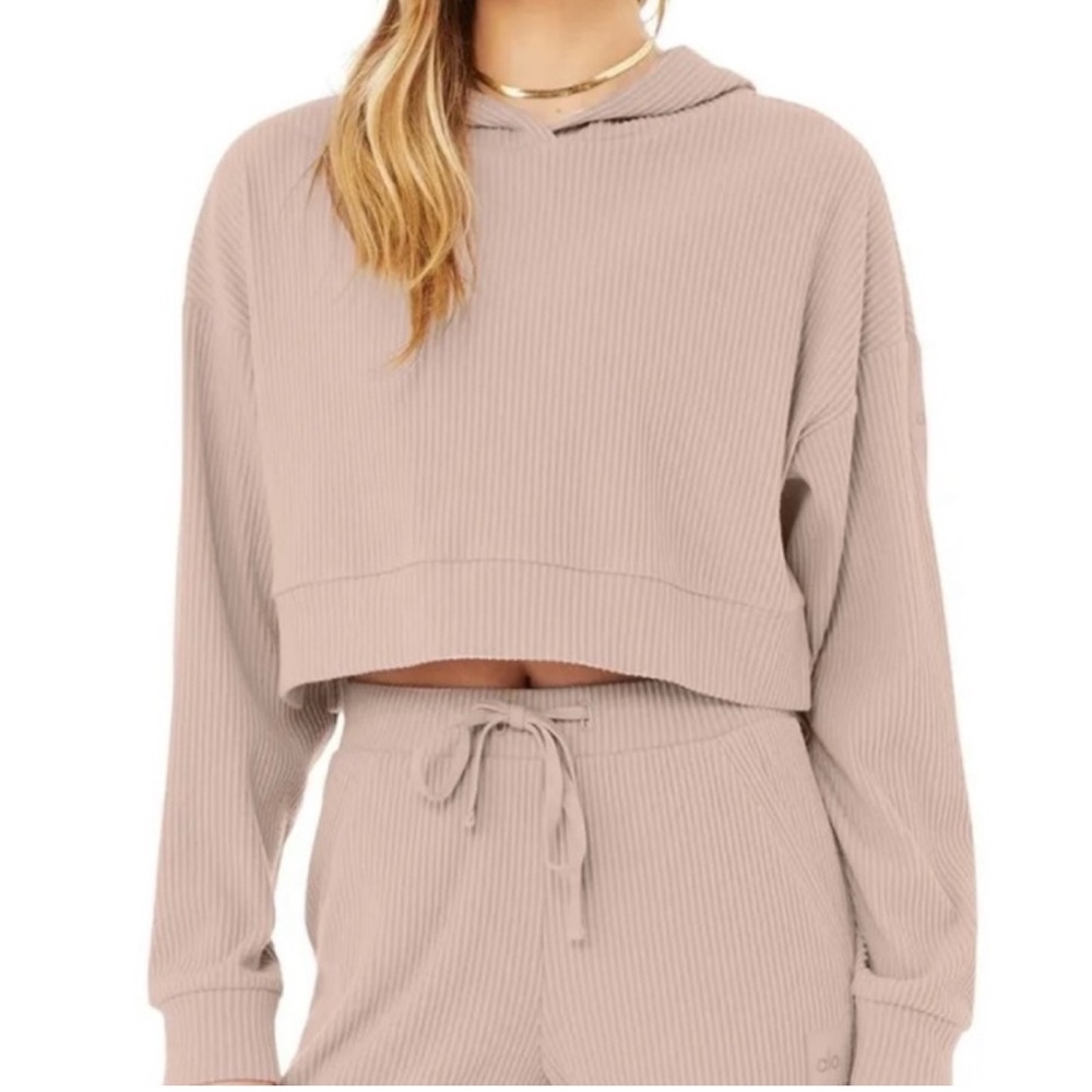 ALO Yoga Muse Sweater Hoodie Light Pink Dusty Rose